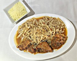 Rooster with  traditional homemade pasta